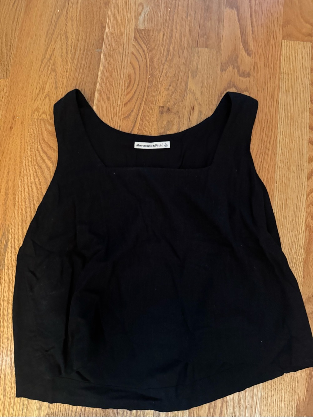 Abercrombie & Fitch Black Linen Square Neck Tank